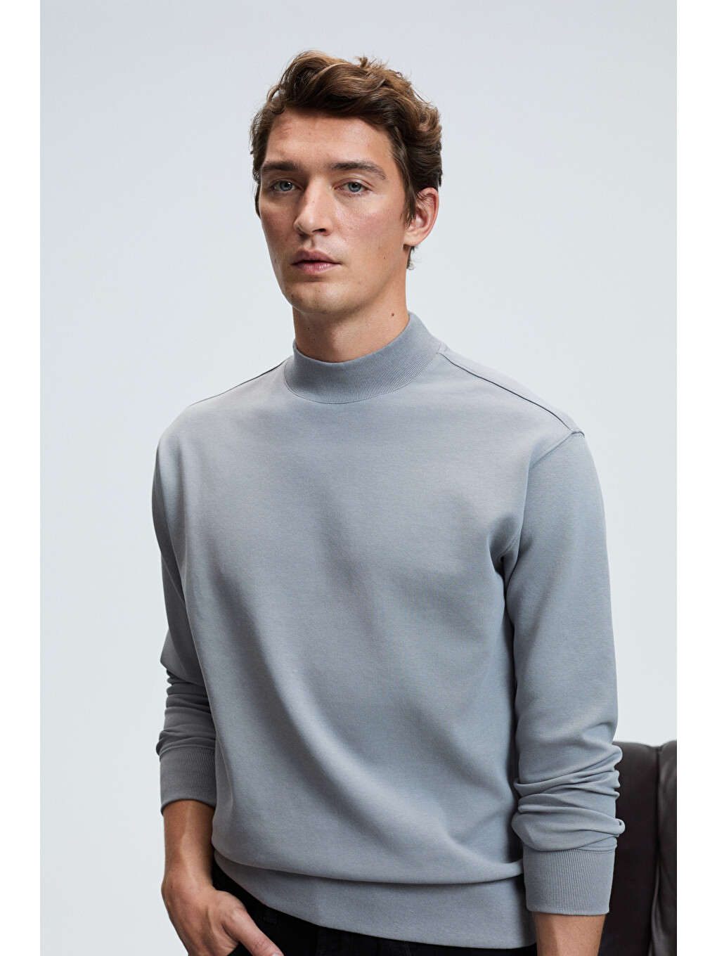 Quılla Erkek Yarım Balıkçı Basic Gri Sweatshirt-5