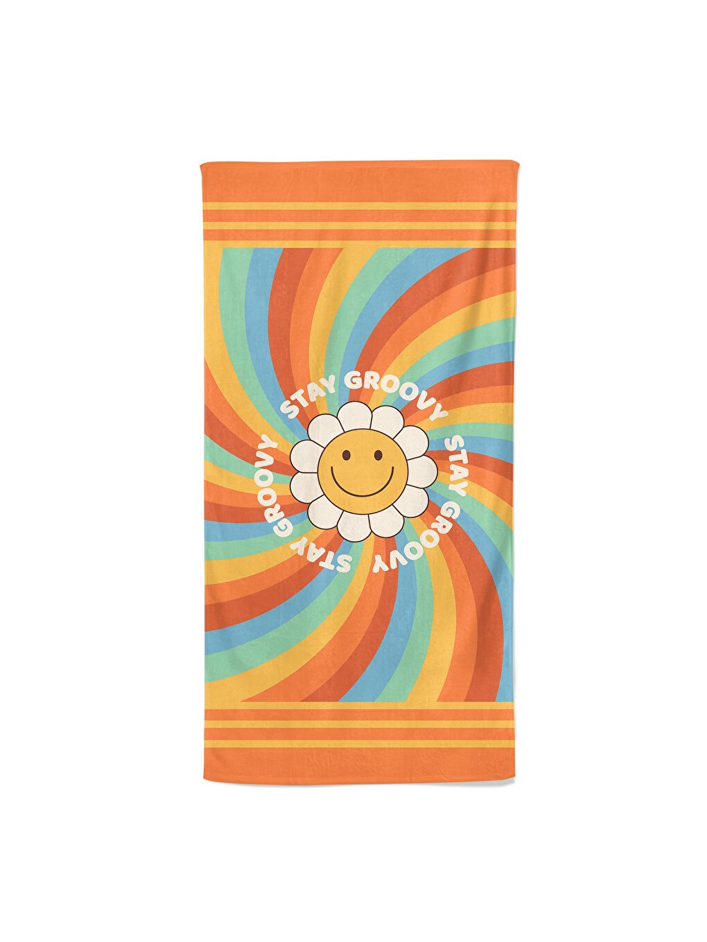 Karışık Renkli Papatya Desen,Baskılı Plaj Havlusu-1