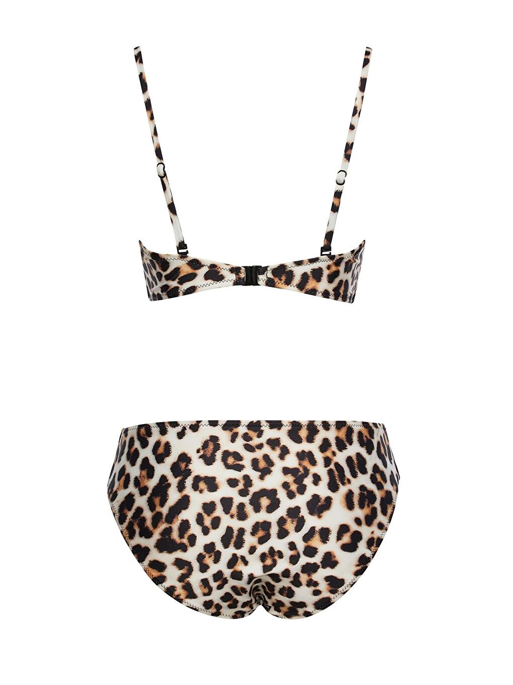 Karışık Yuvarlak Yaka Desenli Bikini Takım-1