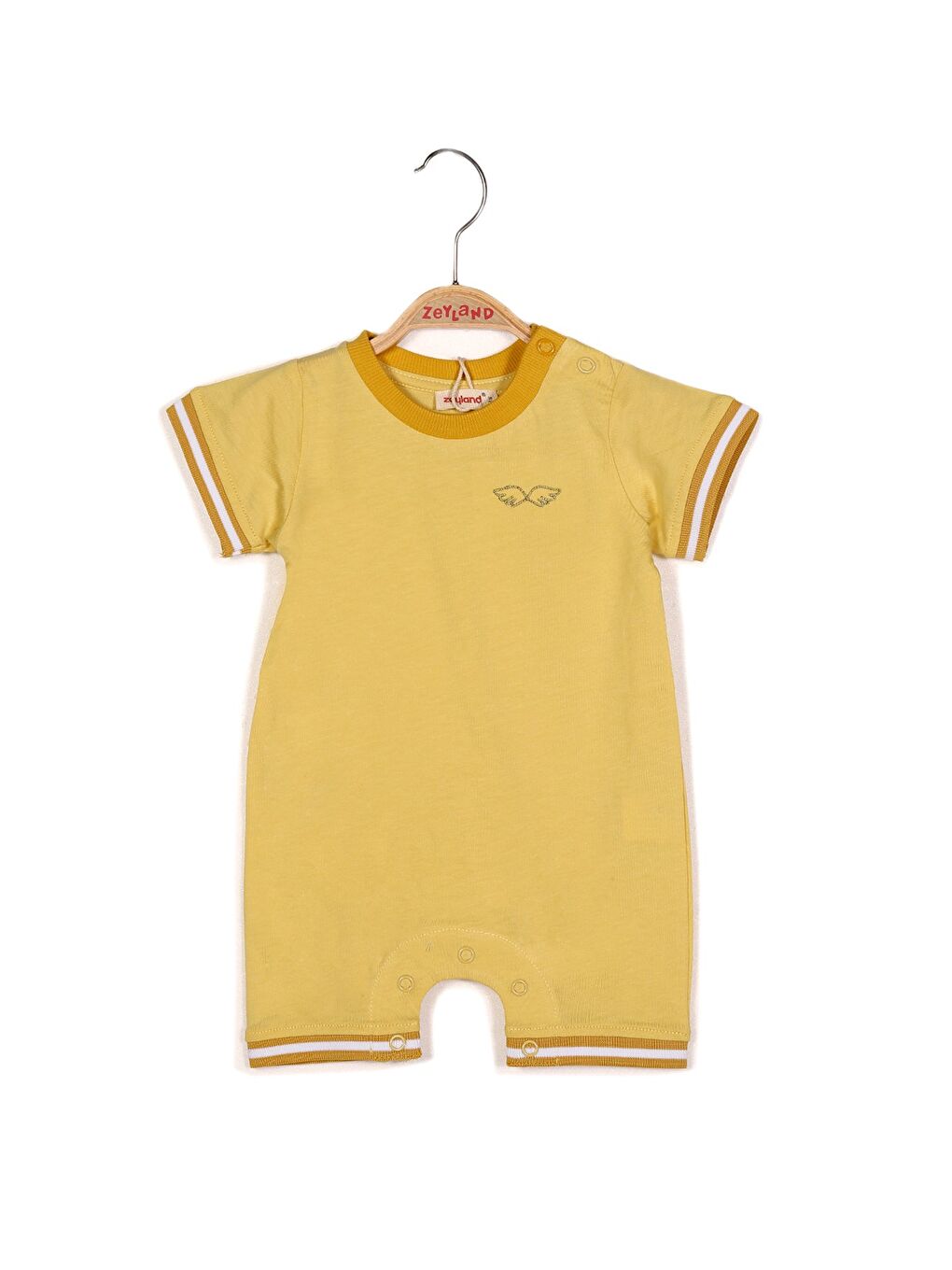 Sarı Erkek Bebek Kanat Nakışlı Tulum-2