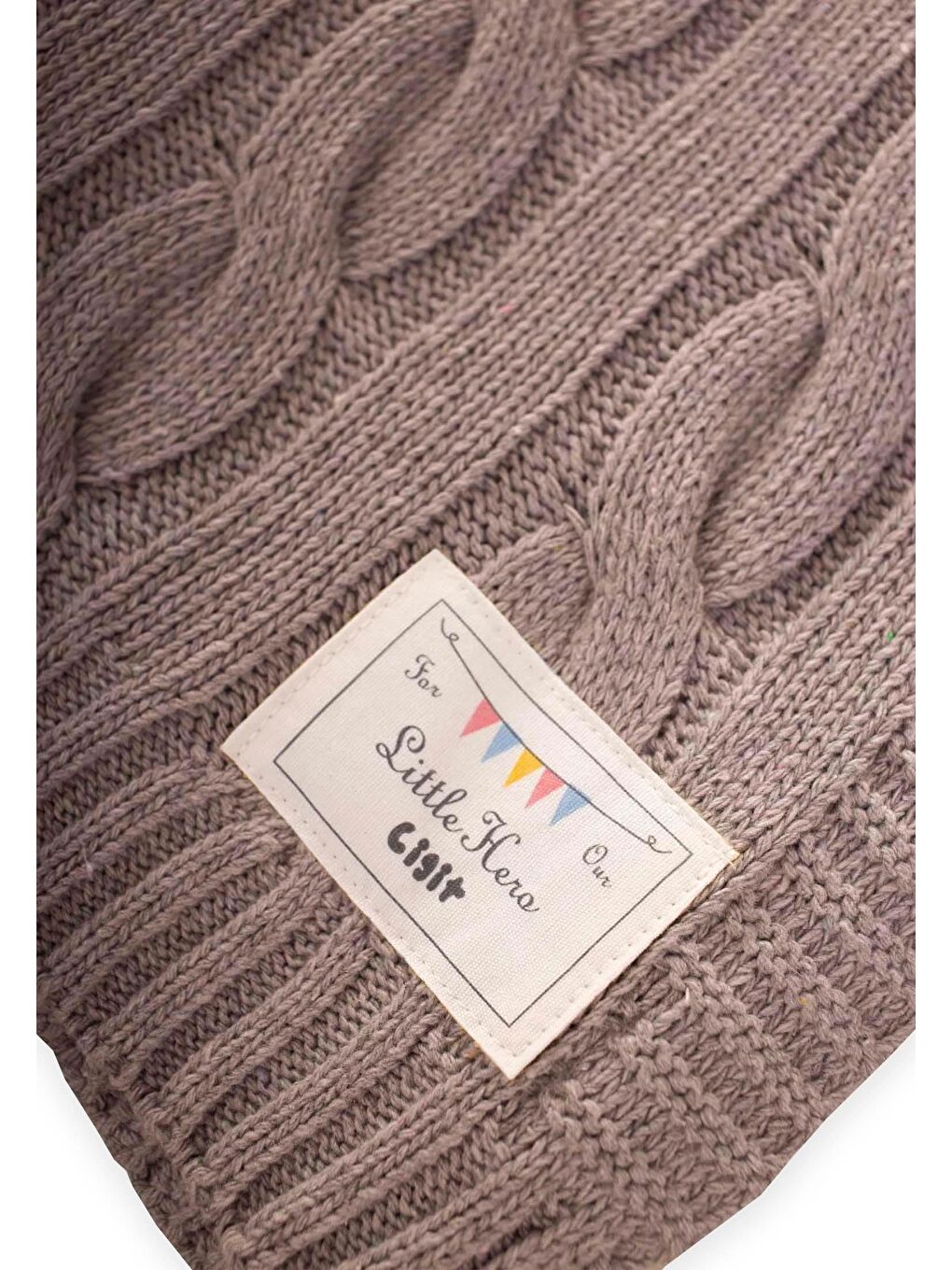 Kahverengi Saç Örgü Triko Battaniye 80X100 Cm (+/-5 Cm) Sütlü Kahve-2