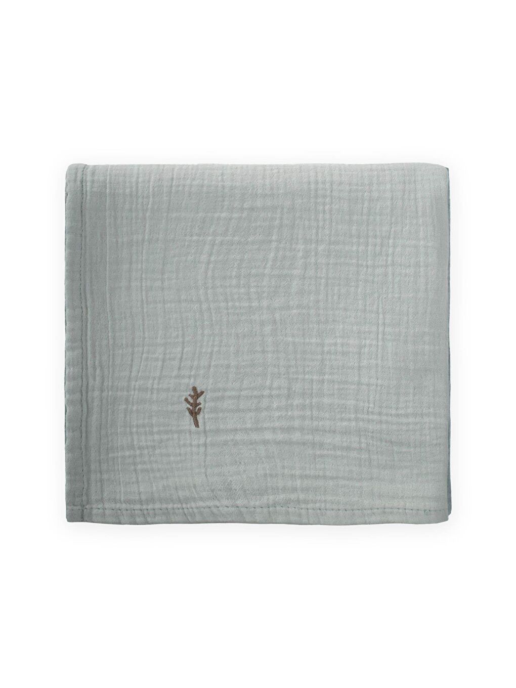 Turkuaz Nakışlı Müslin Battaniye 90X100 Cm Su Yeşili