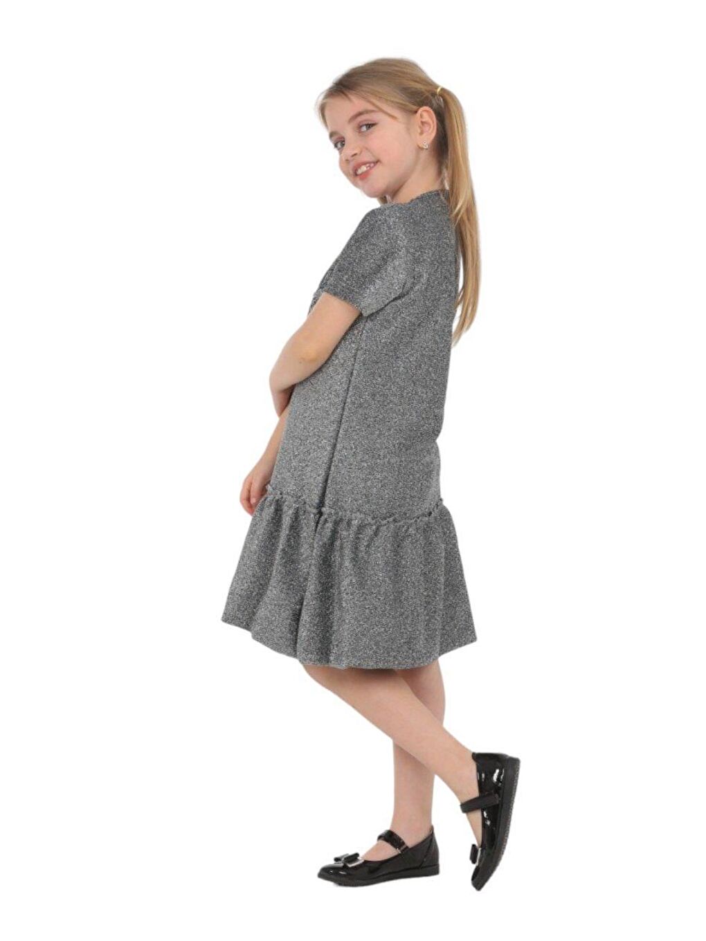 LupiaKids Gri Sparkly Grey Kız Çocuk Elbise LP-23WIN-004 - 4