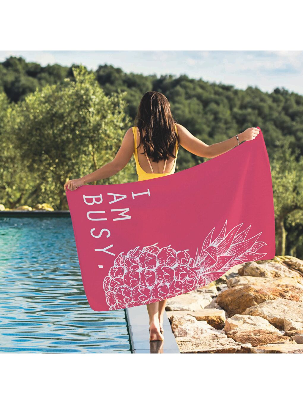 Karışık Yazılı, Baskılı 75x150 cm Plaj Havlusu-2