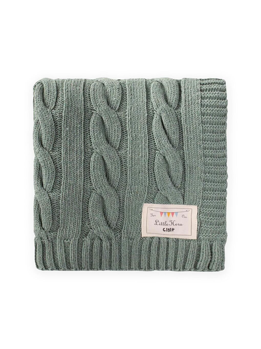 Saç Örgü Triko Battaniye 80X100 Cm (+/-5 Cm) Mint Yeşili