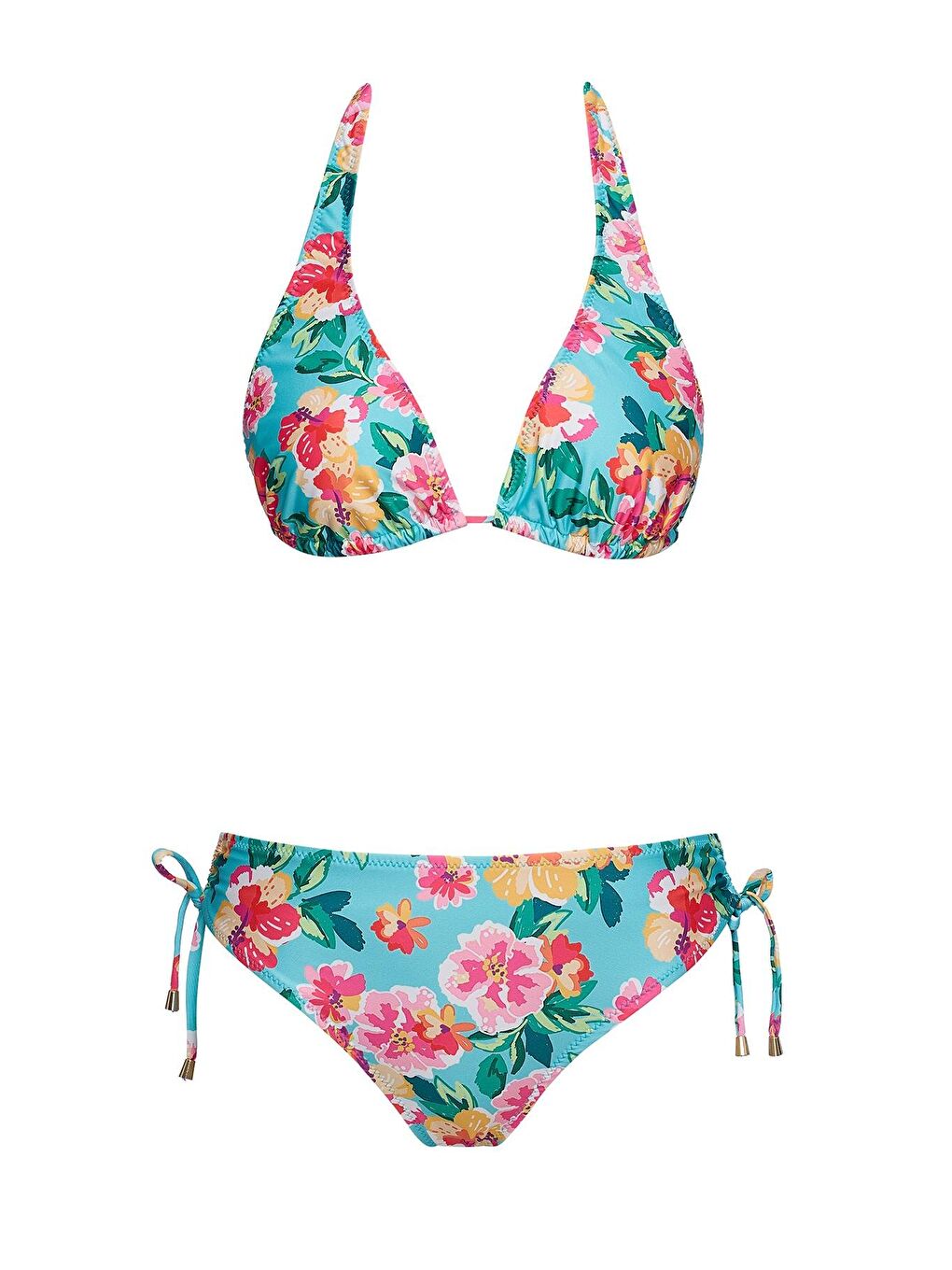 Yeşil Kalın Askılı Üçgen Bikini Takım