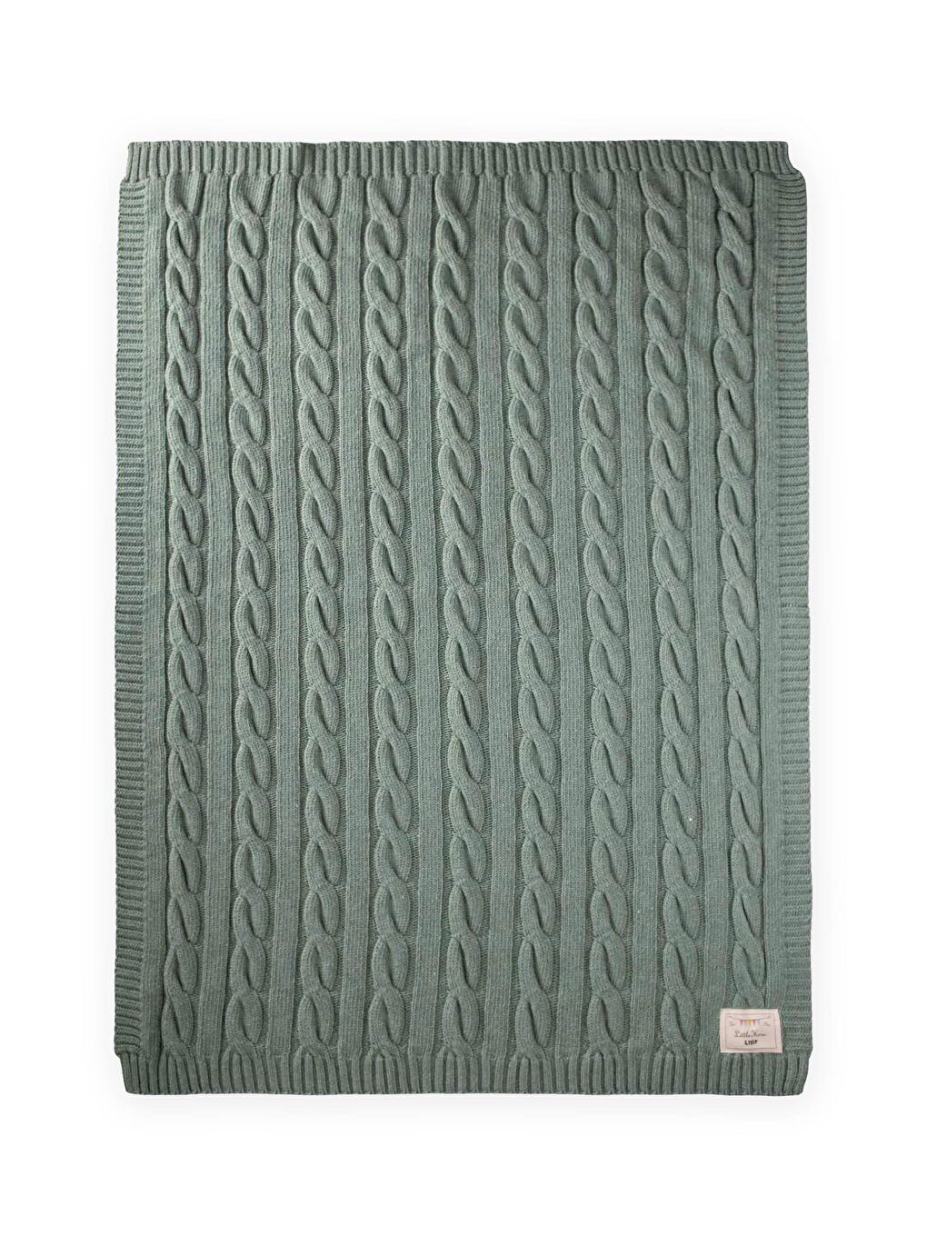 Saç Örgü Triko Battaniye 80X100 Cm (+/-5 Cm) Mint Yeşili-1