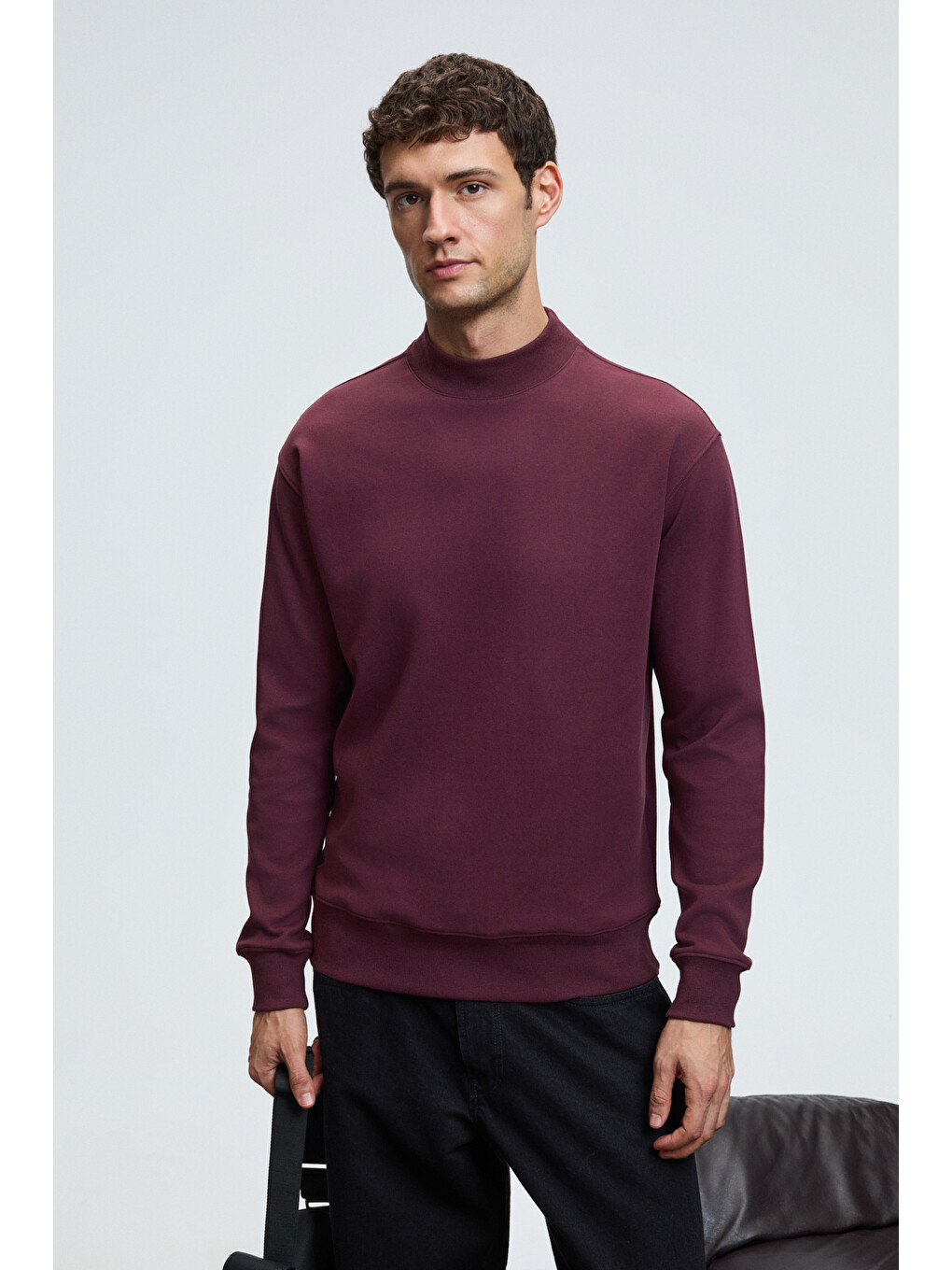 Quılla Erkek Yarım Balıkçı Basic Bordo Sweatshirt