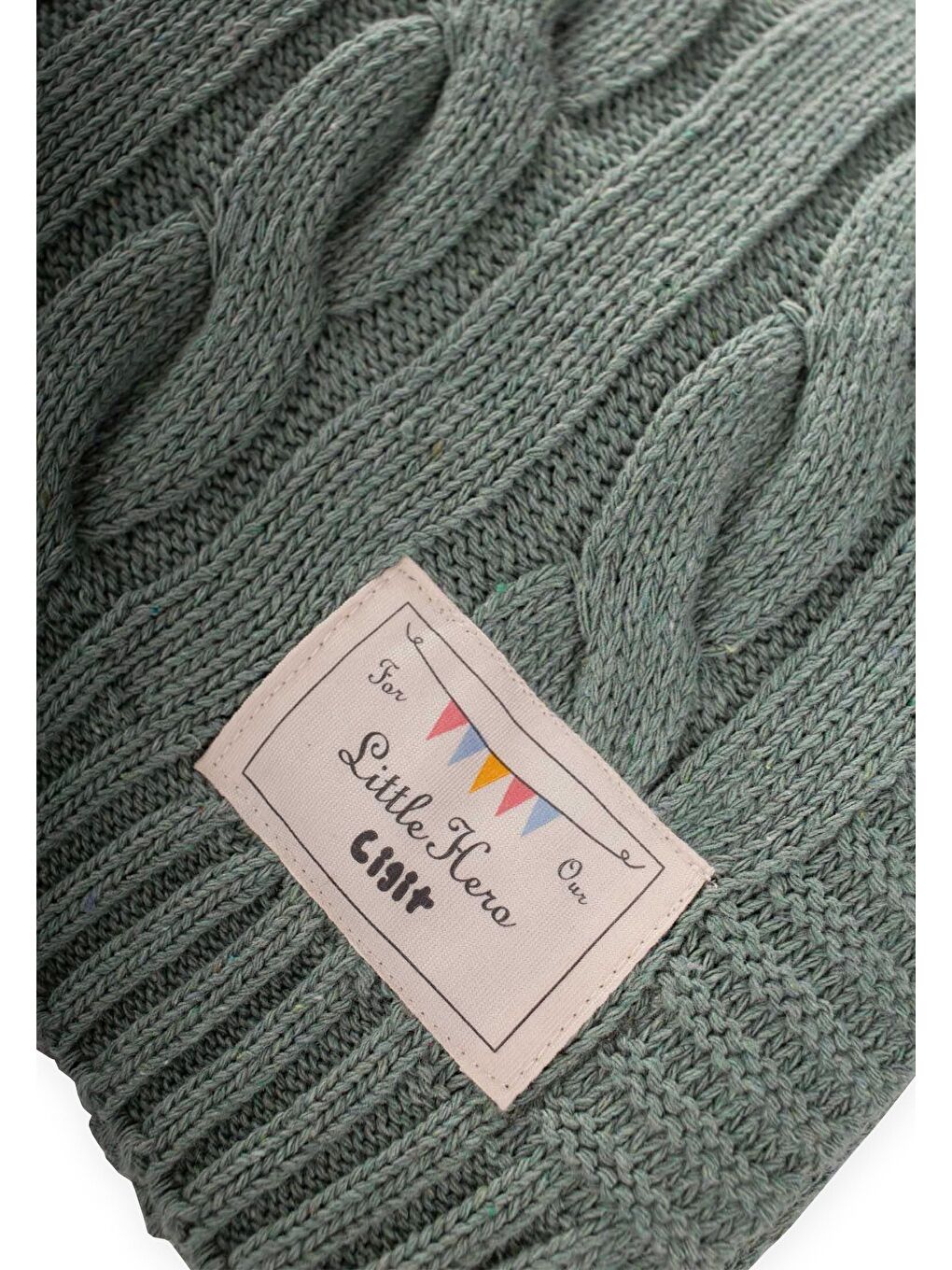 Saç Örgü Triko Battaniye 80X100 Cm (+/-5 Cm) Mint Yeşili-2