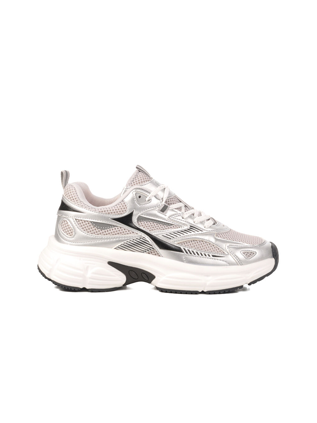 Gri Gümüş Fileli Hafif Kadın Spor Ayakkabı GS-251-530 G