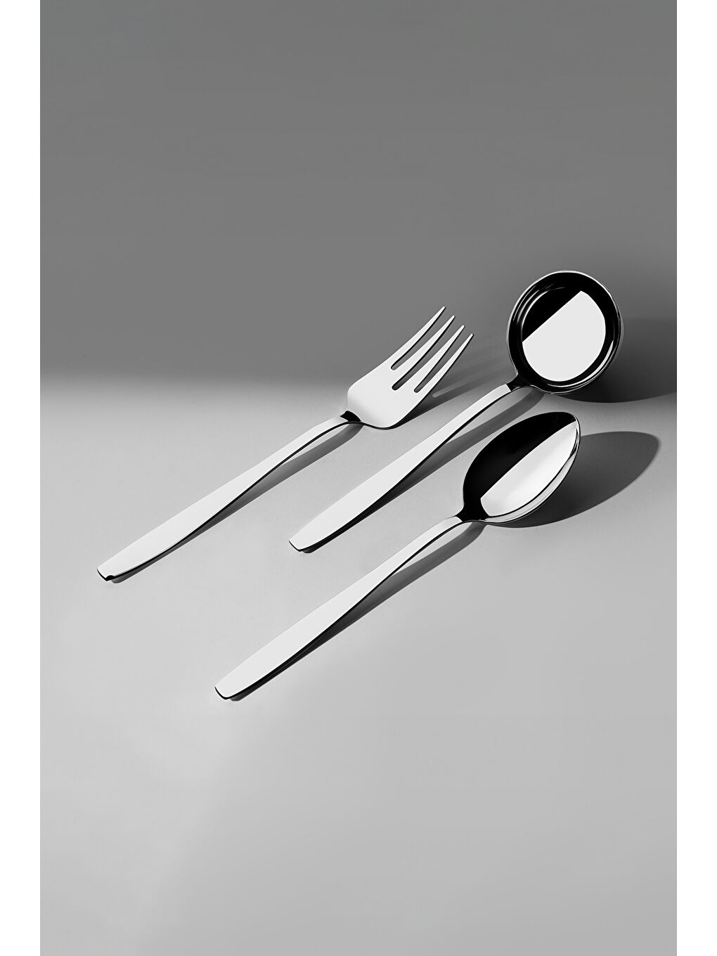 Gri Sahra Sade 6 Parça Paslanmaz Çelik Servis Takımı-2