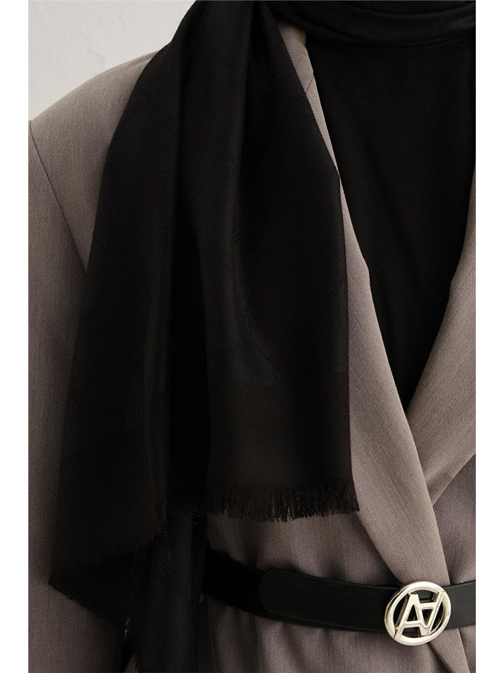 Siyah Orbit Desen Viscon Şal 05-2