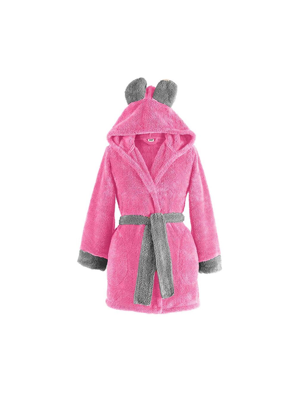 Znp Home Pembe Fleece   Kapüşonlu Wellsoft Pelüş Sabahlık   Robdeşambr    Bornoz - 2