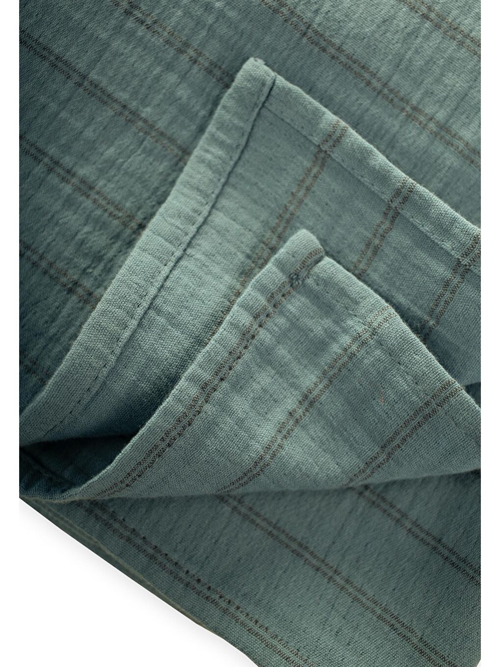 Yeşil Naturel Battaniye 90X100cm Çağla Çift Çizgili-2
