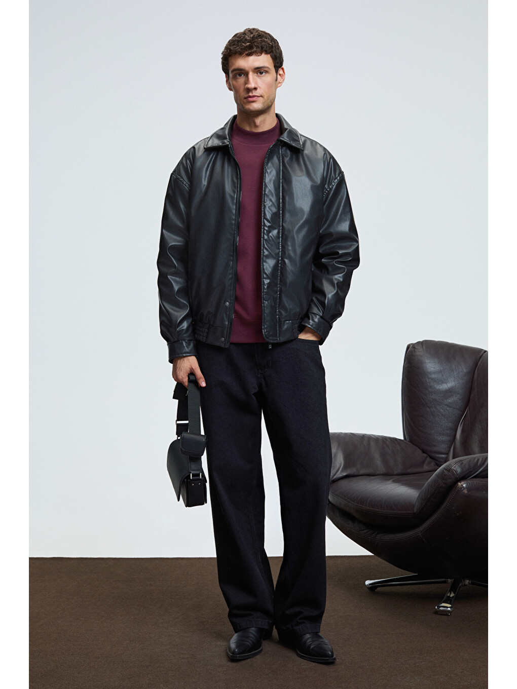 Quılla Erkek Yarım Balıkçı Basic Bordo Sweatshirt-1