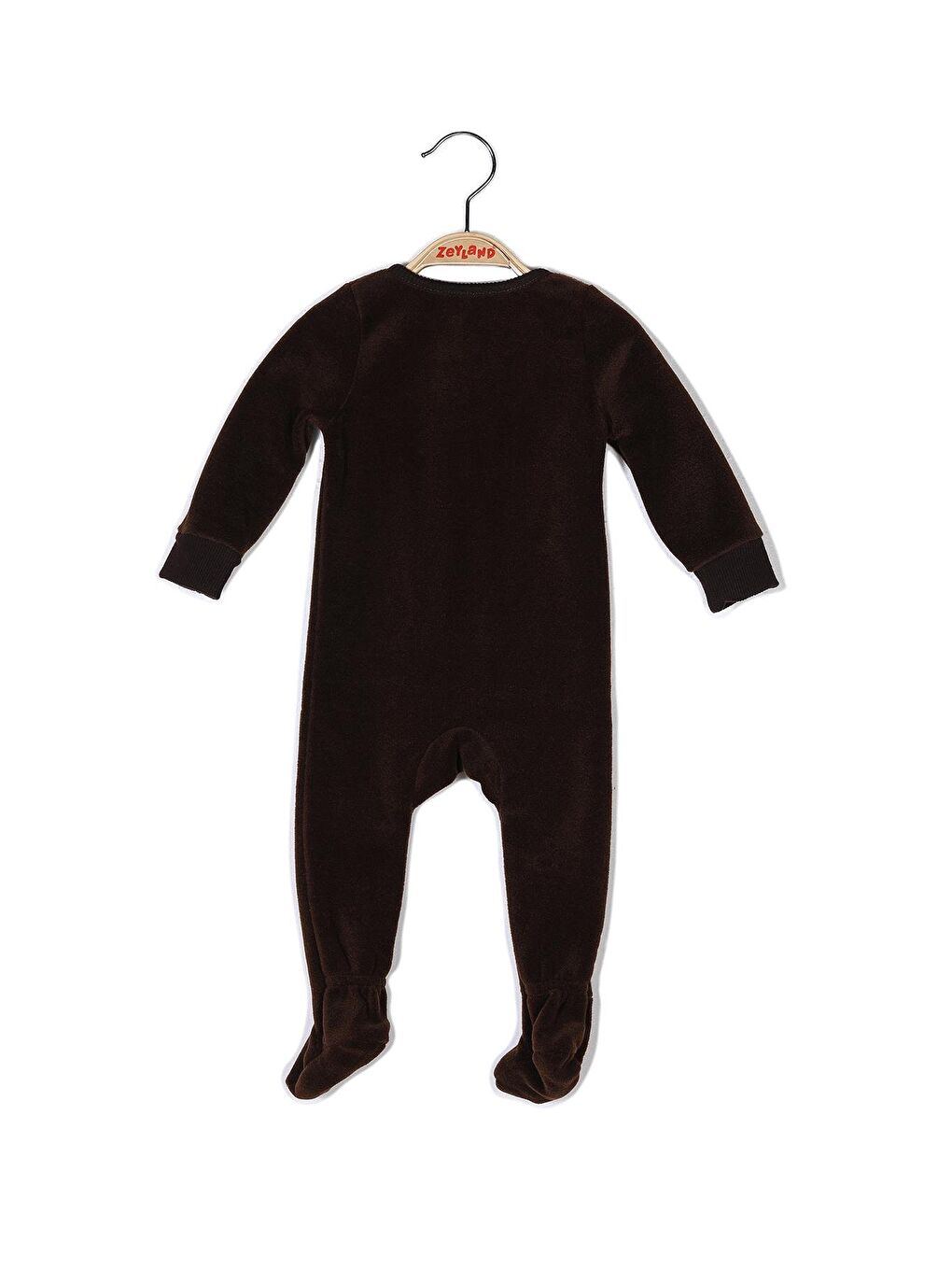 Kahverengi Erkek Bebek Fermuarlı Polar Tulum-1