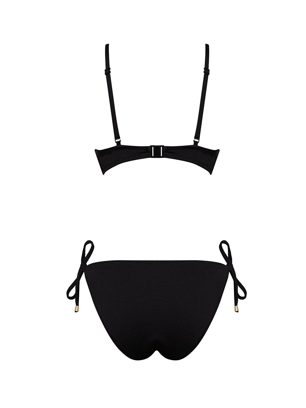 Siyah Telli Balenli Çıkarılabilir Destekli Bikini Takım-1