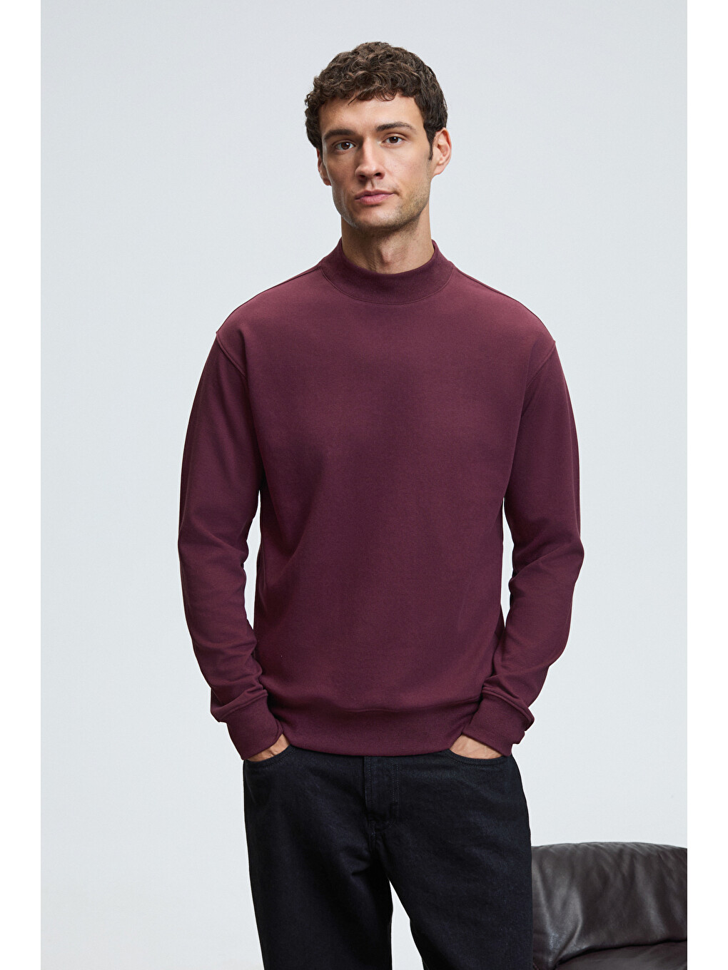 Quılla Erkek Yarım Balıkçı Basic Bordo Sweatshirt-2