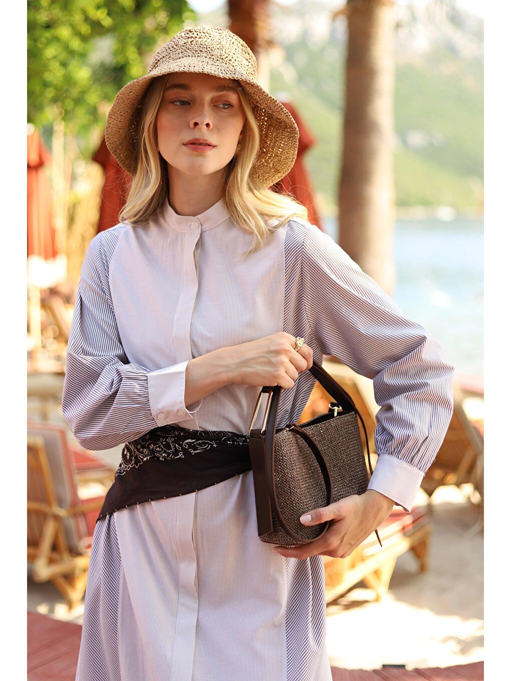 Garnili Elbise Bej-1