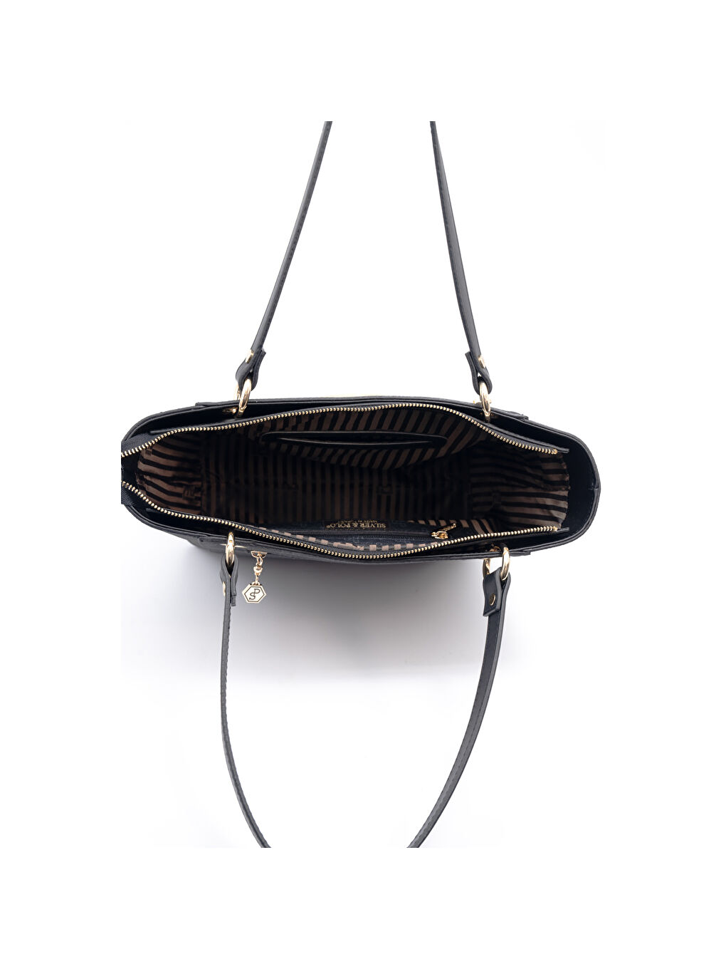 Siyah Kadın Omuz Çantası 1176-48191 SILVER POLO BAYAN ÇANTASI MK129 SİYAH-MAT SİYAH-5