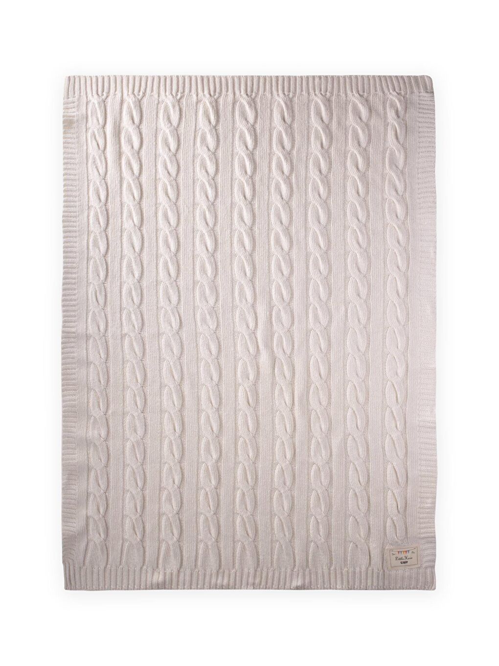 Beyaz Saç Örgü Triko Battaniye 80X100 Cm (+/-5 Cm) Naturel-1