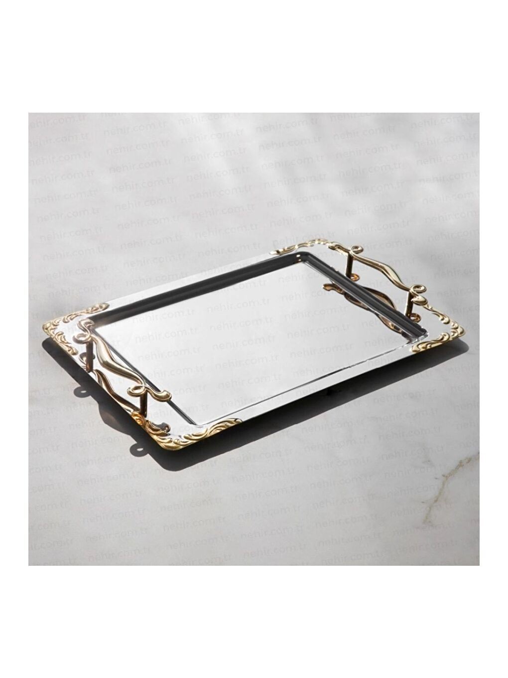 Sarı Lalezar Altın Kahve Tepsisi-4