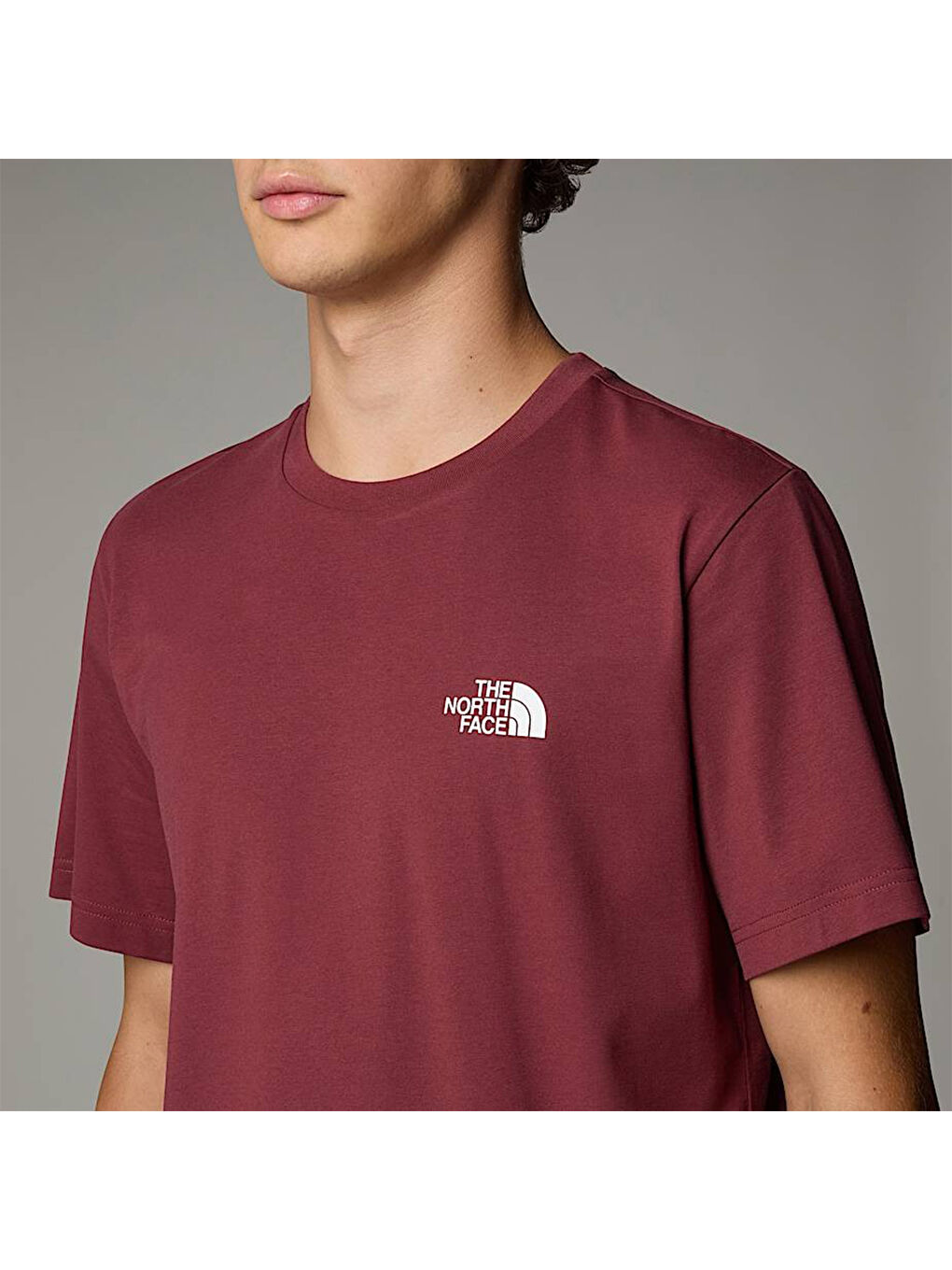 Simple Dome Erkek Bordo Yuvarlak Yaka Tişört-2