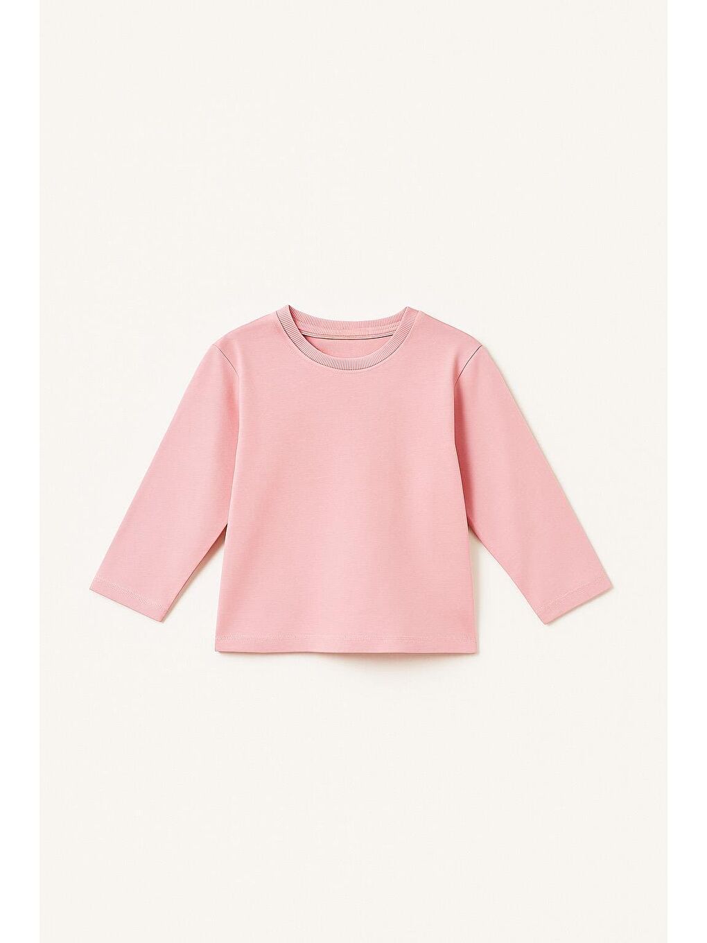 Kız Çocuk %100 Pamuklu Basic Uzun Kollu Tişört - Koyu Pembe  (3-4 Yaş 8-9 Yaş)-1