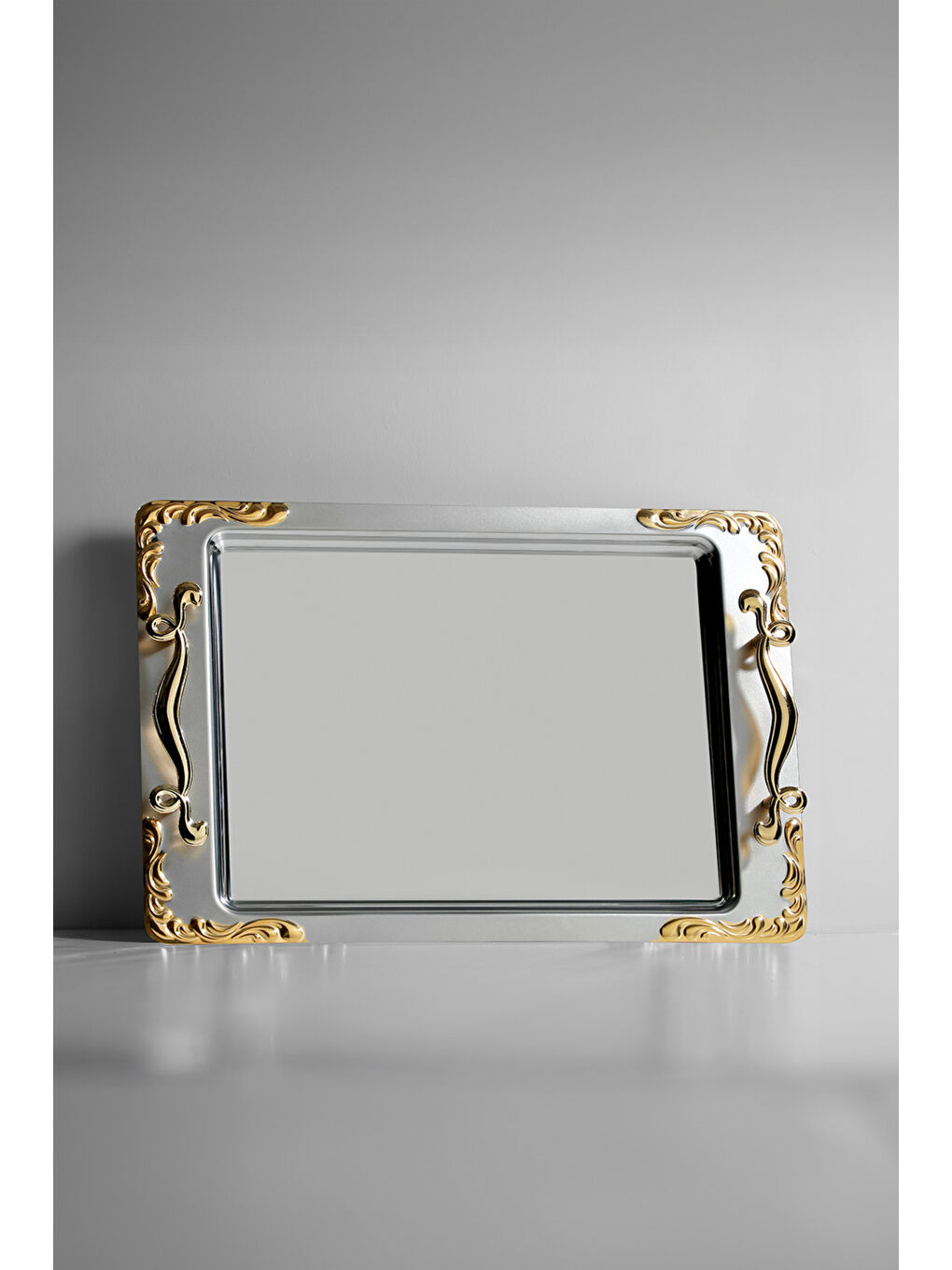 Sarı Lalezar Altın Saten Çelik Kahve Tepsi-3