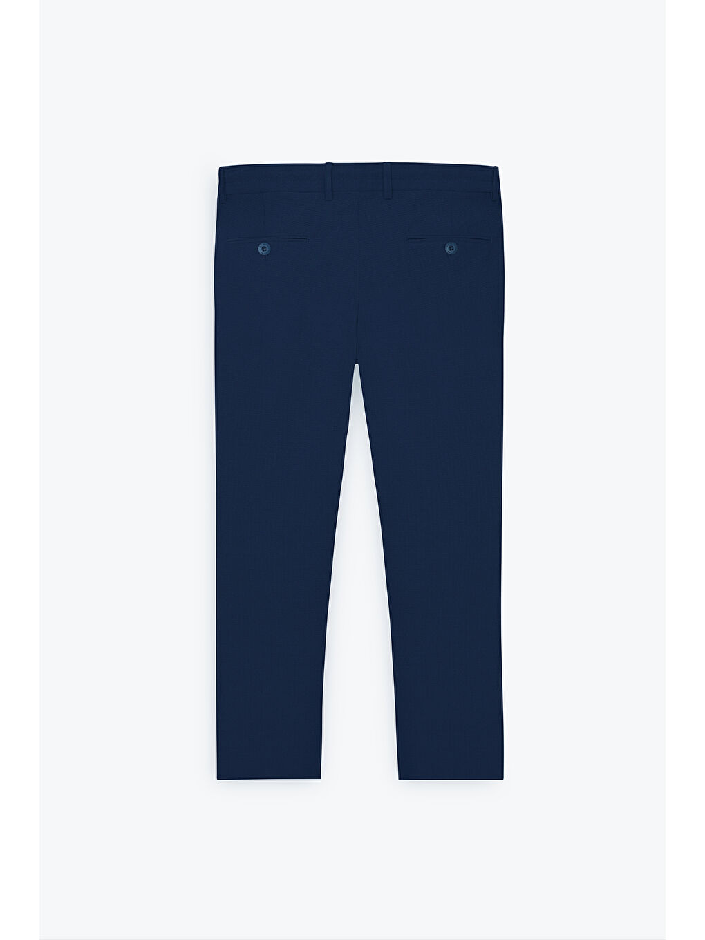 Erkek Lacivert Slim Fit Dar Kesim Beli Bağlamalı Yan Cep Gofre Desenli Pantolon-11