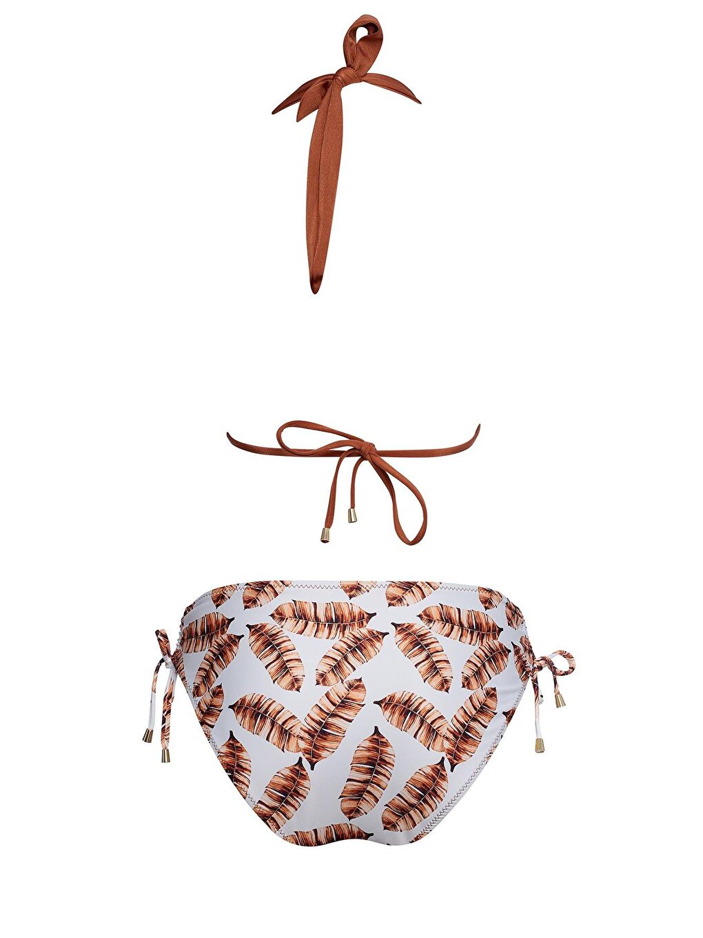 Kahverengi Kalın Askılı Üçgen Bikini Takım-2