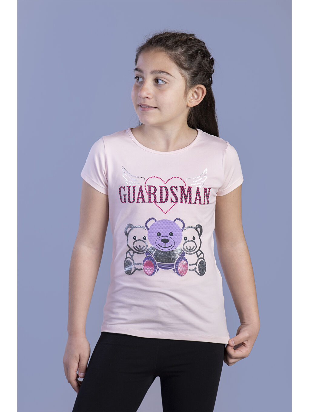 Pembe Kız Çocuk Baskılı Tişört