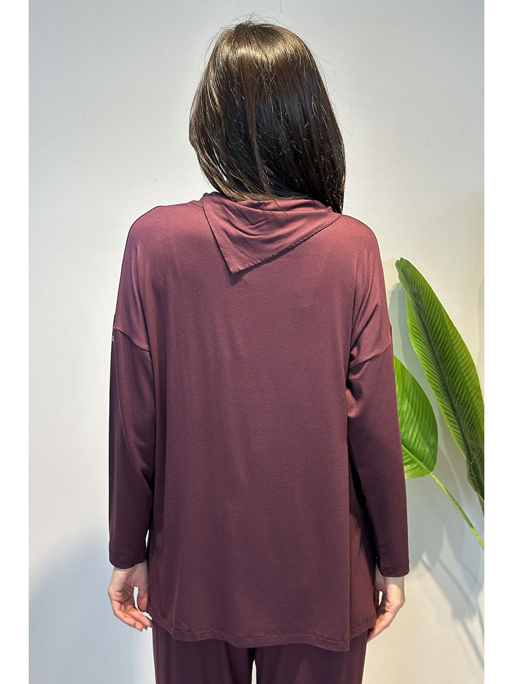 Şal Yaka Tunik 5361 Mürdüm-3