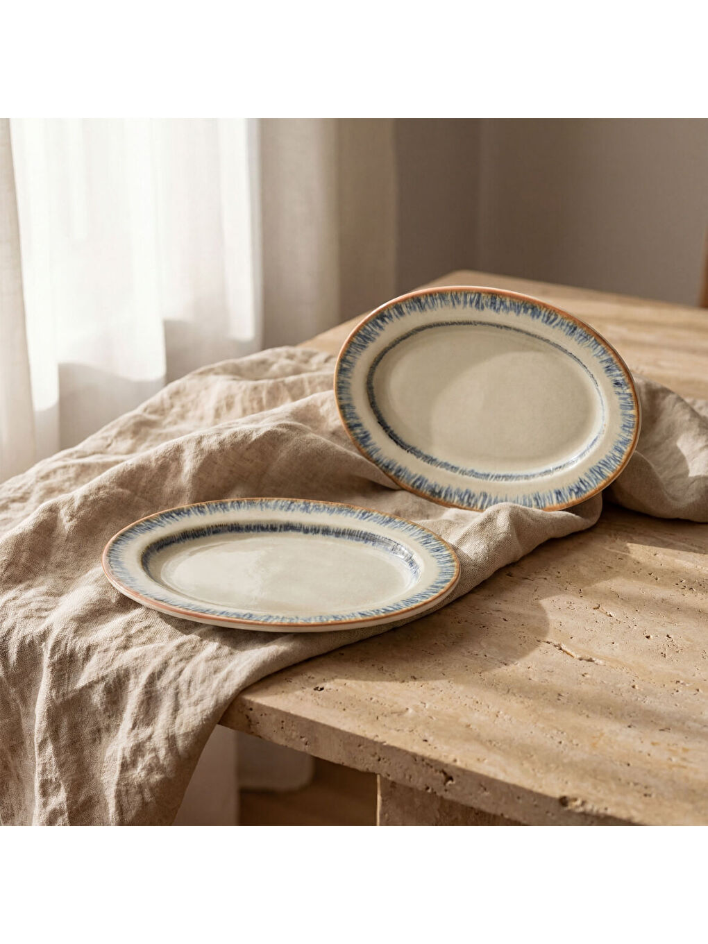 Ekru Delta Tide 2li Kayık Tabak 24 Cm 64311-3