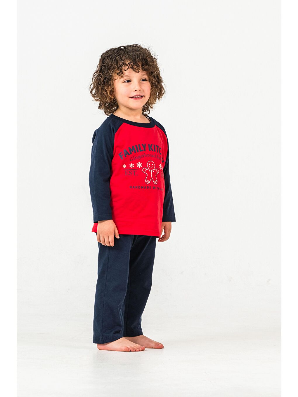 Kırmızı Family Kitchen Baskılı  Erkek Çocuk Pijama Takım