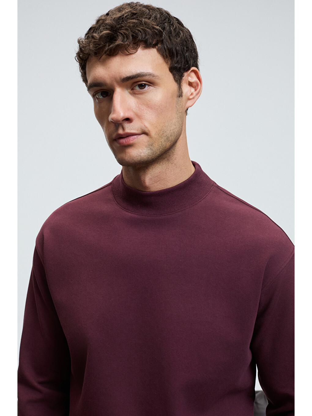 Quılla Erkek Yarım Balıkçı Basic Bordo Sweatshirt-5