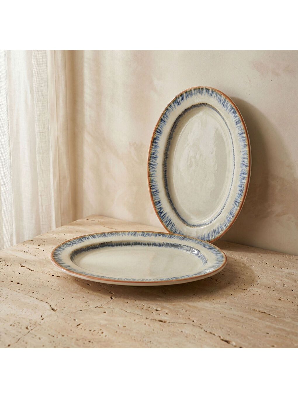 Ekru Delta Tide 2li Kayık Tabak 24 Cm 64311-4