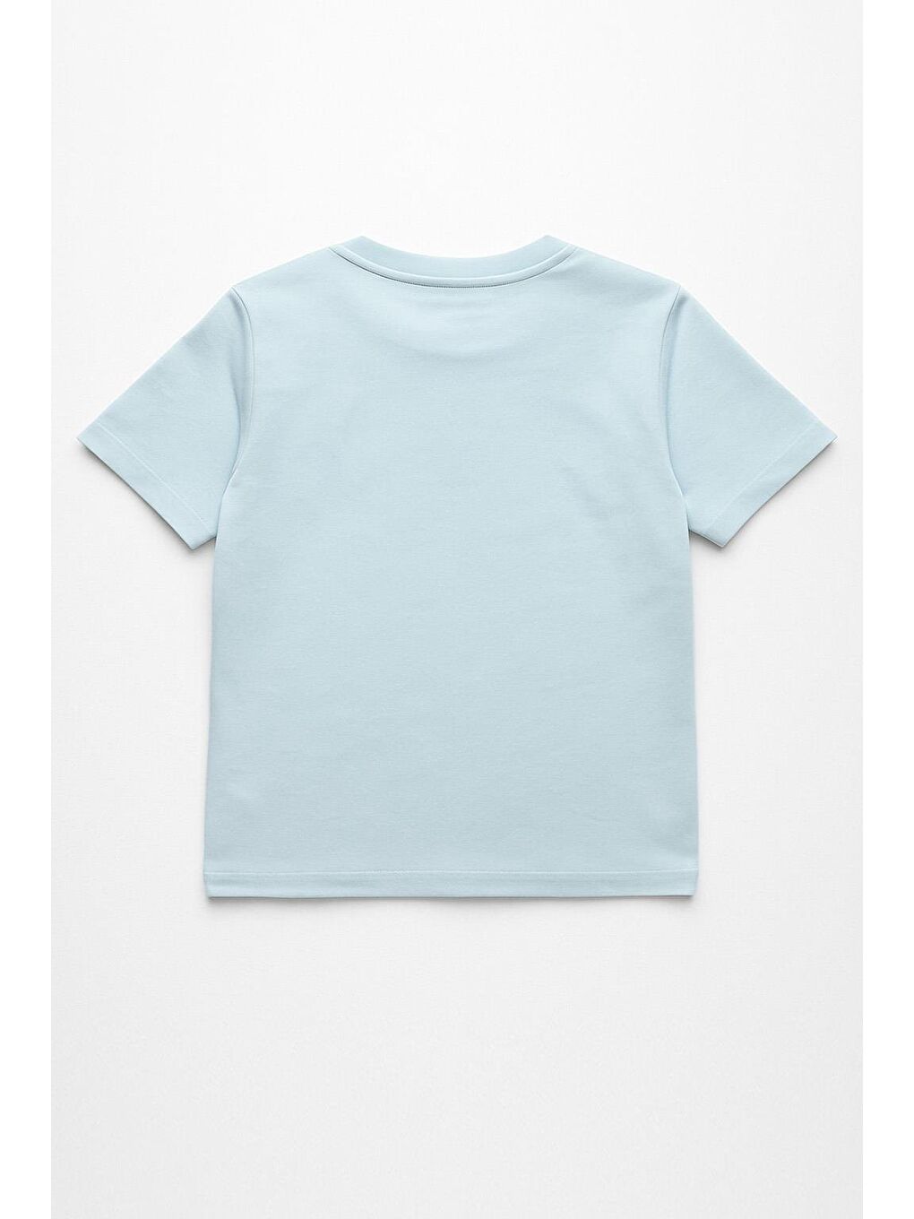 Erkek Çocuk %100 Pamuklu Baskılı Kısa Kollu Tişört - Açık Mavi (3-4 Yaş 8-9 Yaş)-2