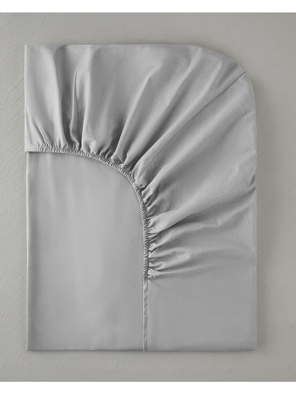 Gri Pure Pamuklu King Size Lastikli Çarşaf 180x200 cm Çakıl Taşı
