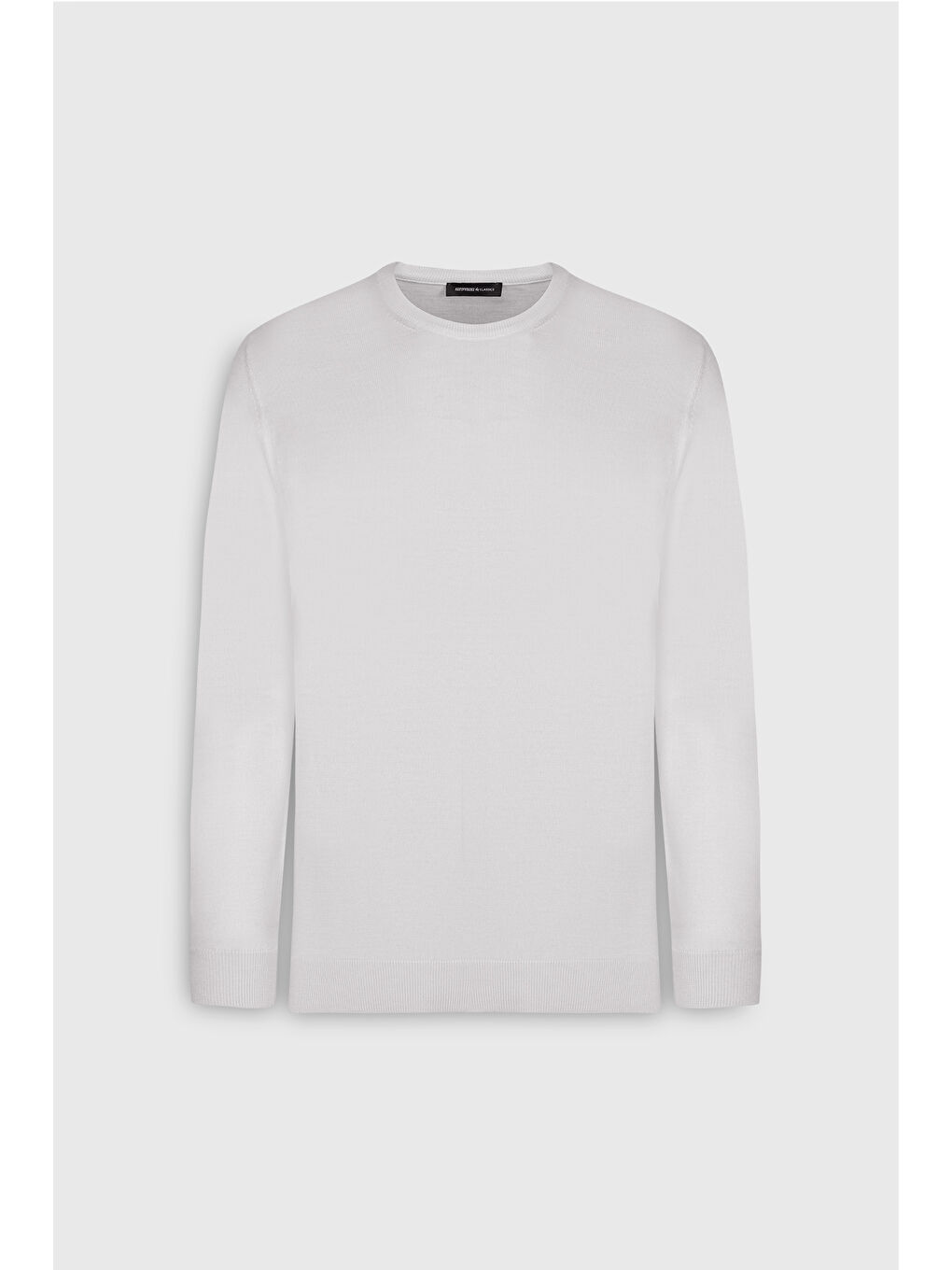 Erkek Ekru Standart Fit Normal Kesim Bisiklet Yaka Triko Kazak-6