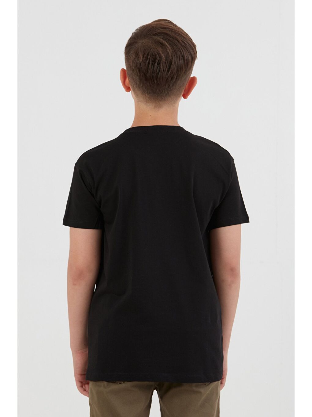 Siyah Dear Future Yazı Baskılı Erkek Çocuk Tişört-3