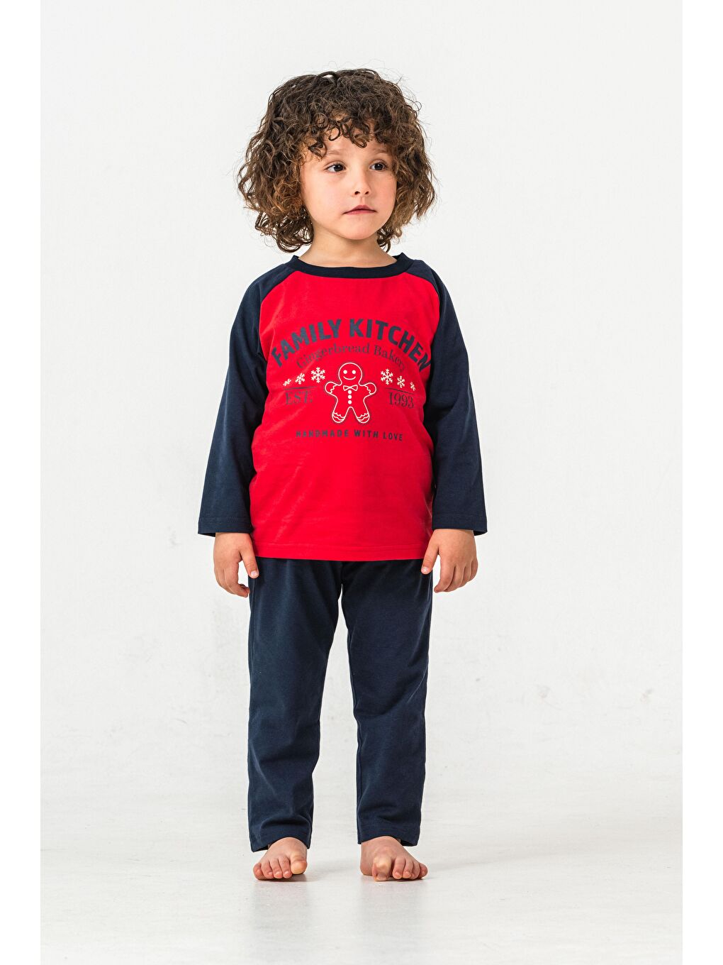 Kırmızı Family Kitchen Baskılı  Erkek Çocuk Pijama Takım-4