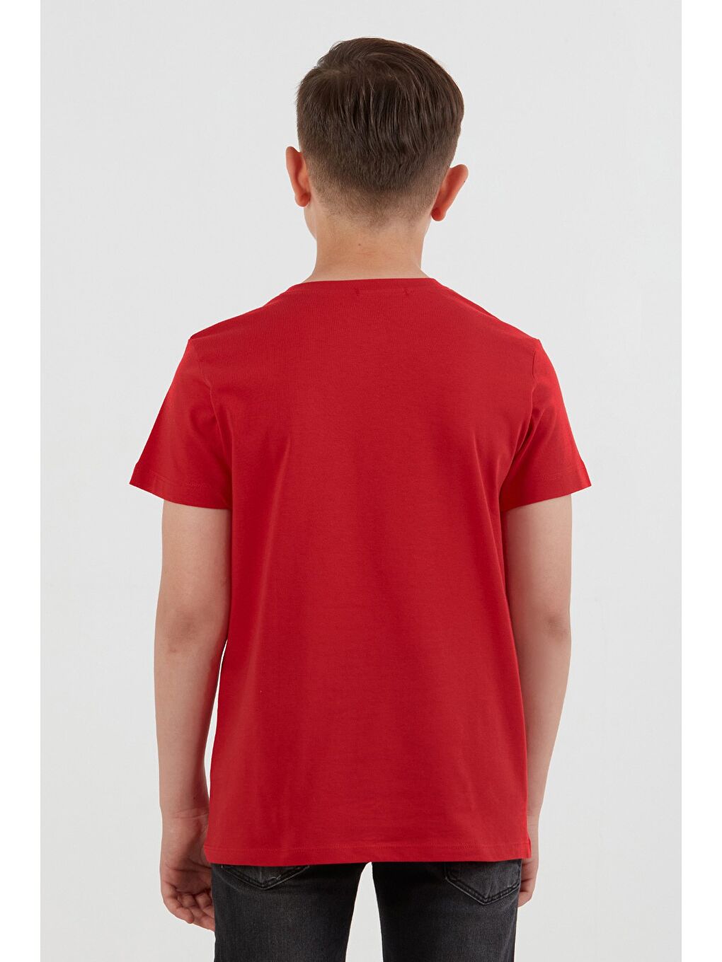 Kırmızı %100 Pamuk New York Baskılı Erkek Çocuk Tişört-2