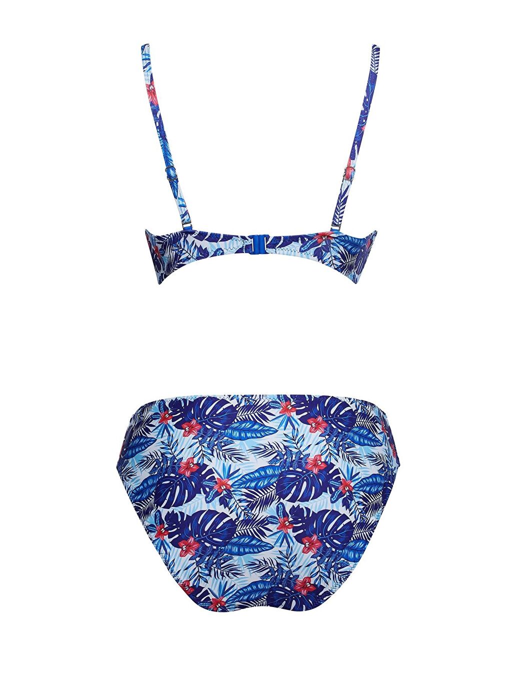 Mavi Kaplı Telli Balenli Bikini Takım-1