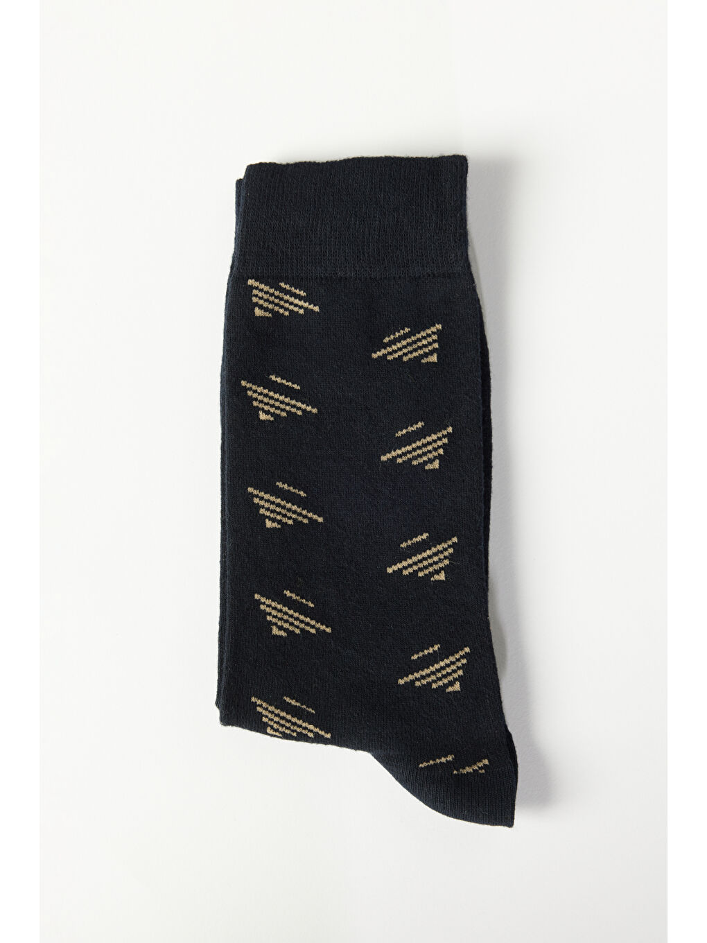 Erkek Lacivert-Bej Desenli Soket Çorap