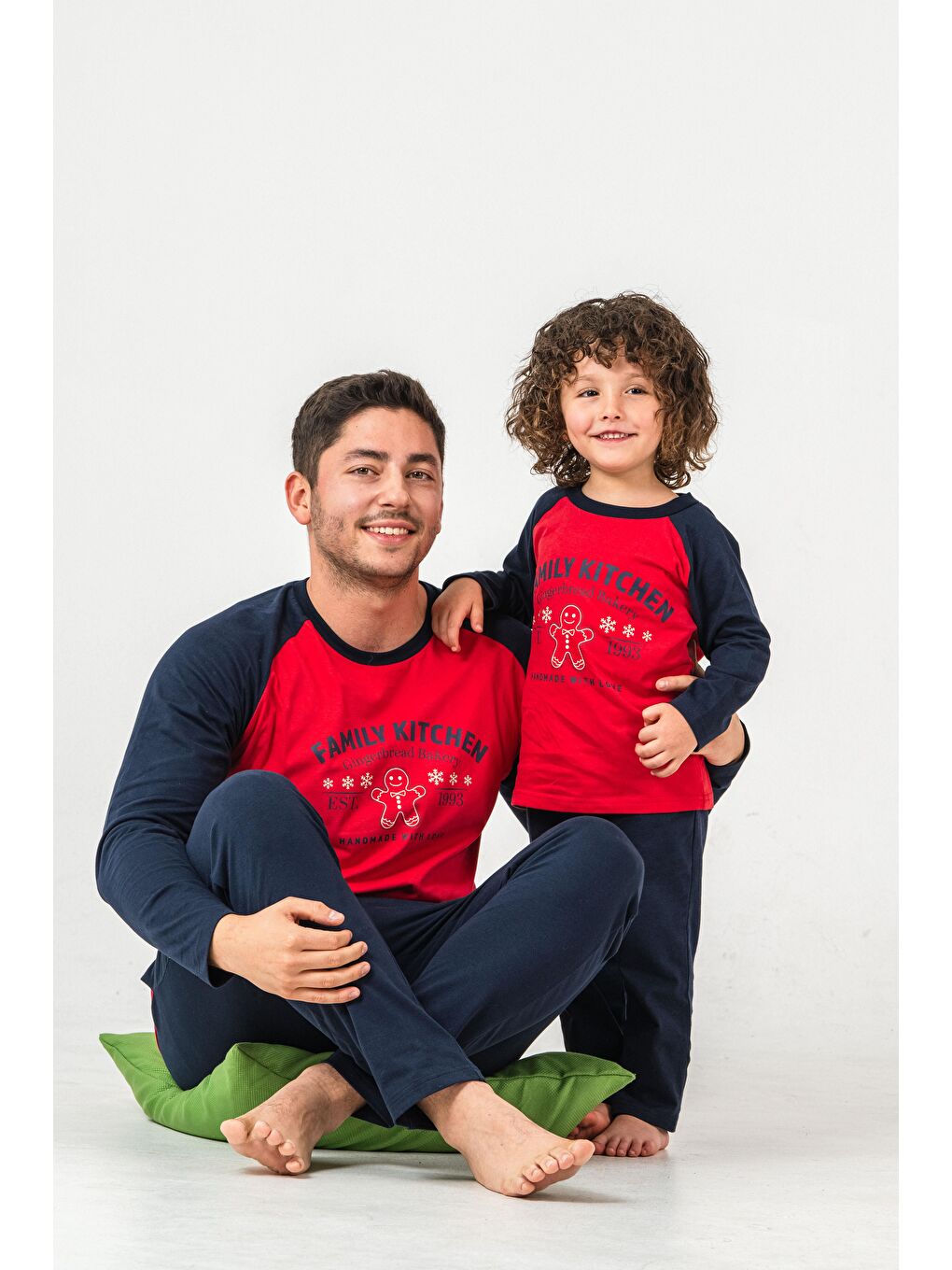 Kırmızı Family Kitchen Baskılı  Erkek Çocuk Pijama Takım-7