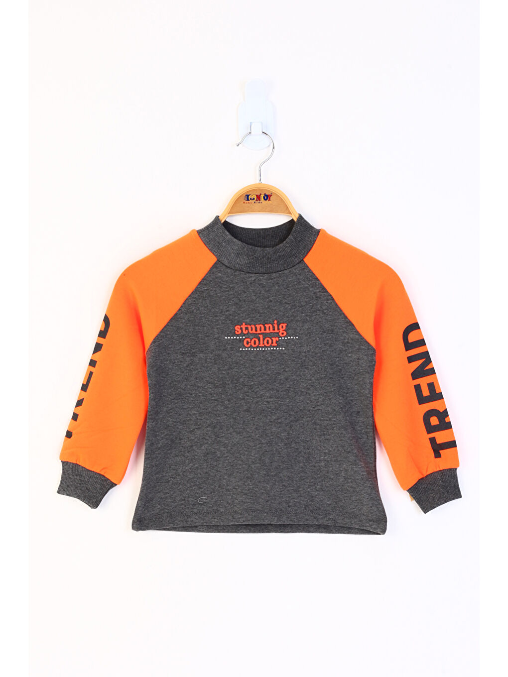 Antrasit Kız Çocuk Stunnig Collar Baskılı Sweatshirt