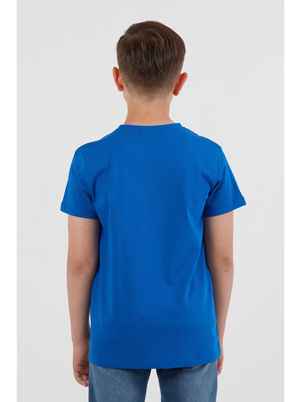 Mavi %100 Pamuk New York Baskılı Erkek Çocuk Tişört-2