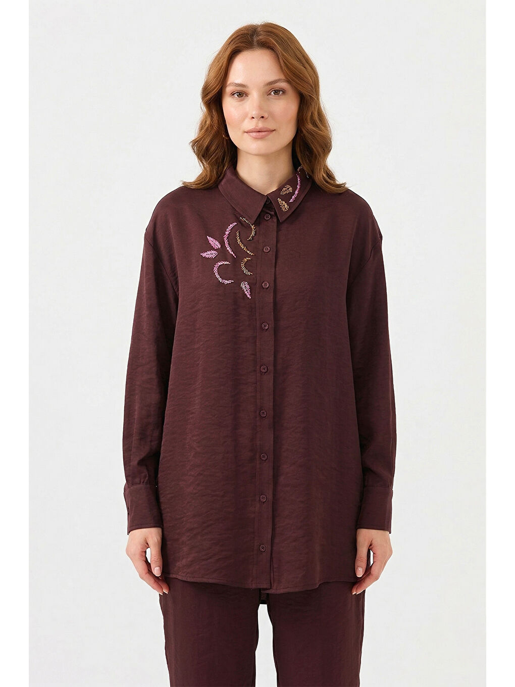 Missemramiss Elegant Flow Gömlek 5251 Bordo