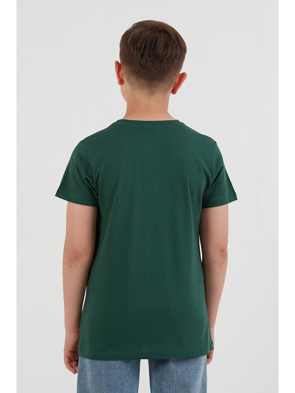 Yeşil %100 Pamuk Adventure Yazı Baskılı Erkek Çocuk Tişört-2